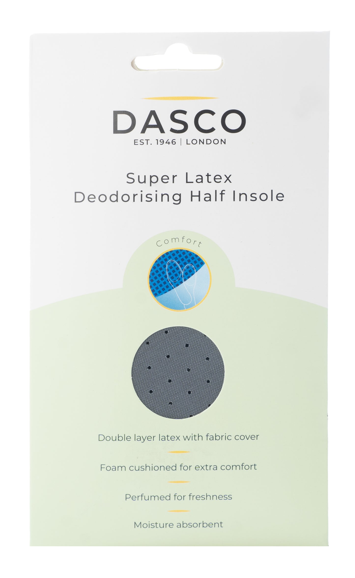 DASCO - SUPER LATEX DEODORISING HALF INSOLE