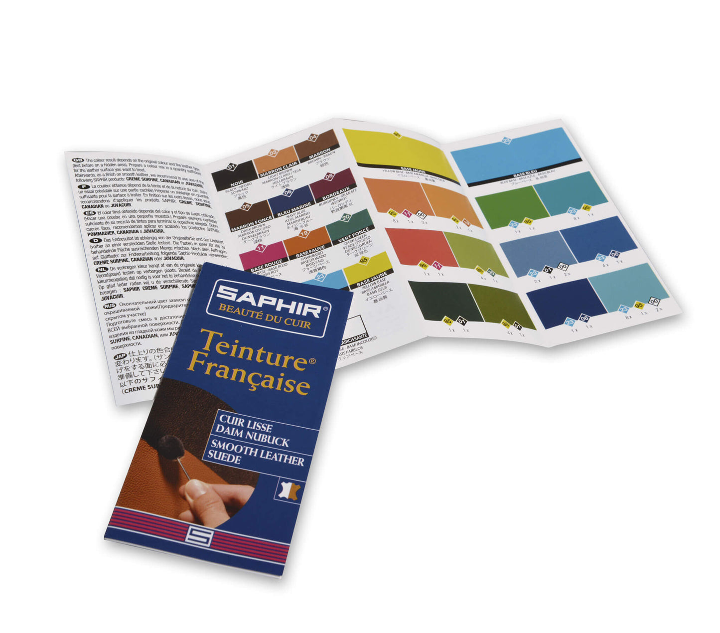 SAPHIR BEAUTE DU CUIR - TEINTURE FRANCAIS COLOUR CHART