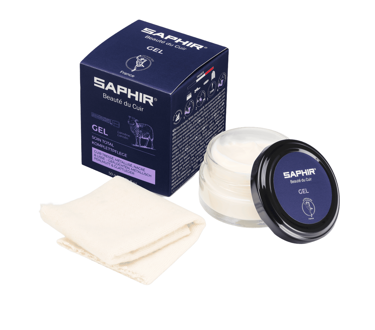 RESISTANT LEATHER GEL with CLOTH - 50ml