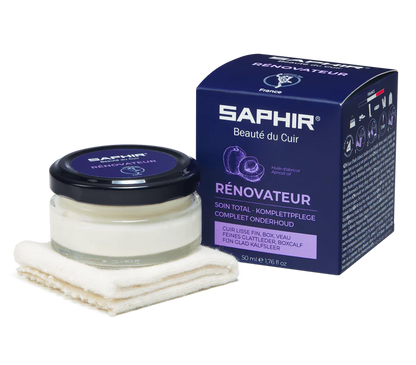 SAPHIR BEAUTE DU CUIR - RENOVATEUR (RENOVATOR CREAM) + DUSTER  - 50ml
