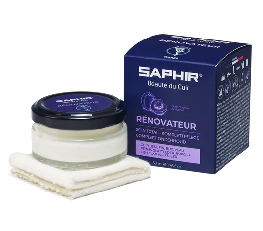 SAPHIR BEAUTE DU CUIR - RENOVATEUR (RENOVATOR CREAM) + DUSTER  - 50ml