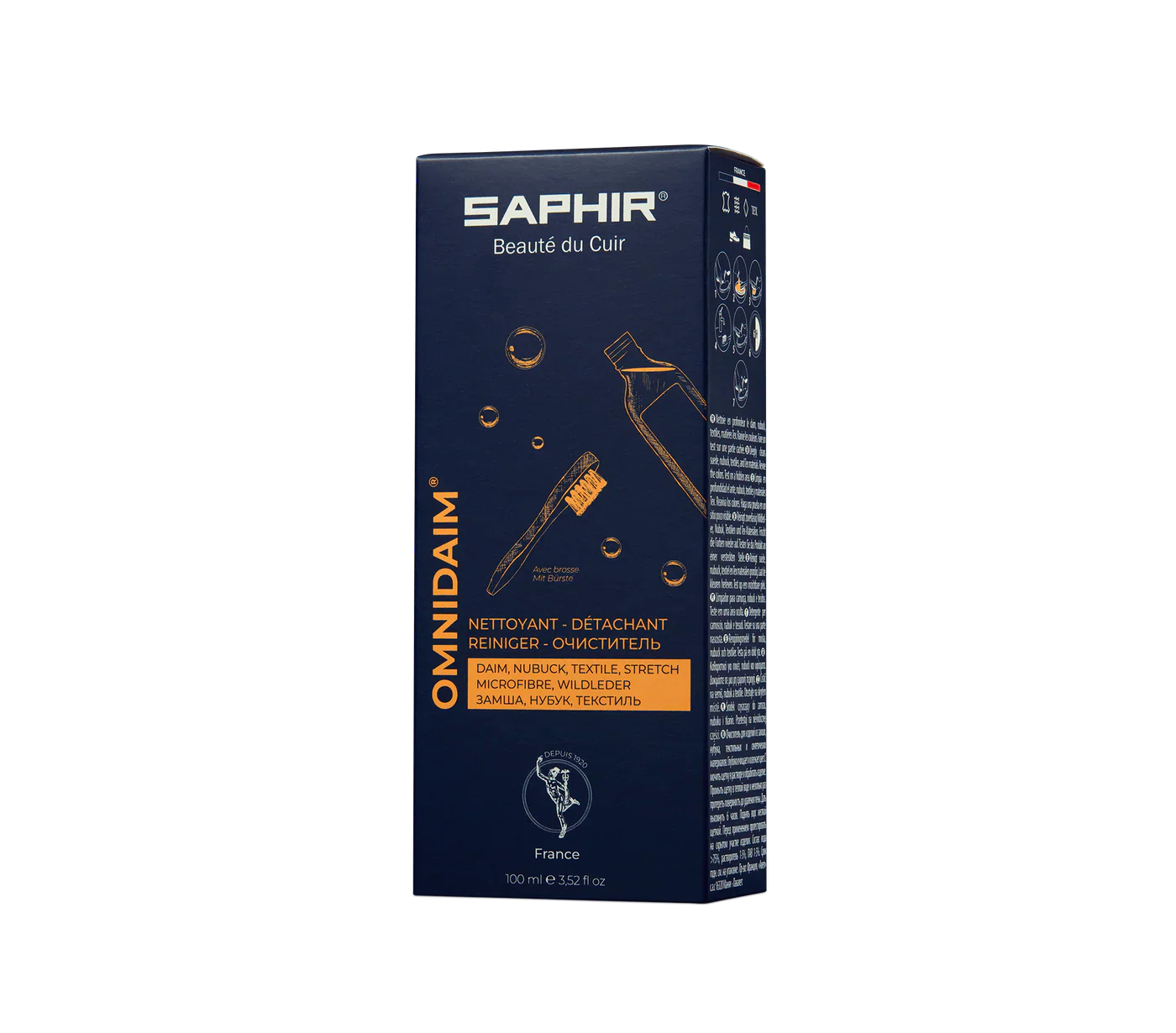 SAPHIR BEAUTE DU CUIR - OMNIDAIM (SUEDE & NUBUCK CLEANER) + BRUSH - 100ml