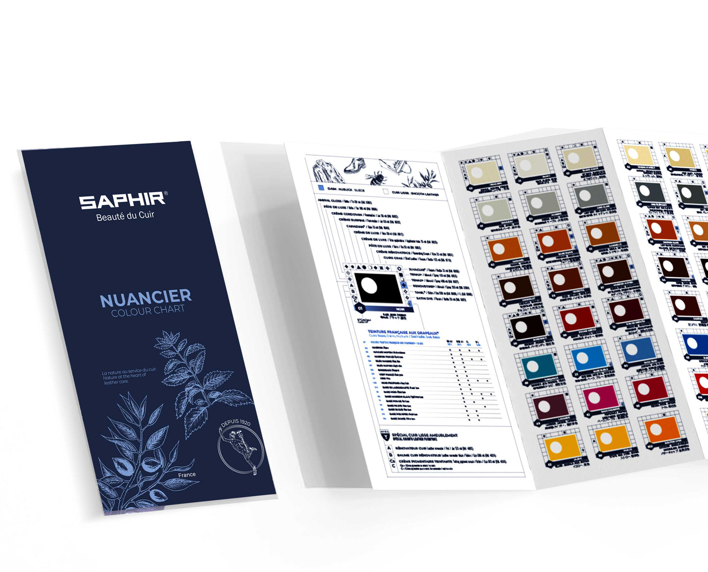 SAPHIR COLOUR CHART (BEAUTE DU CUIR & MEDAILLE D'OR)